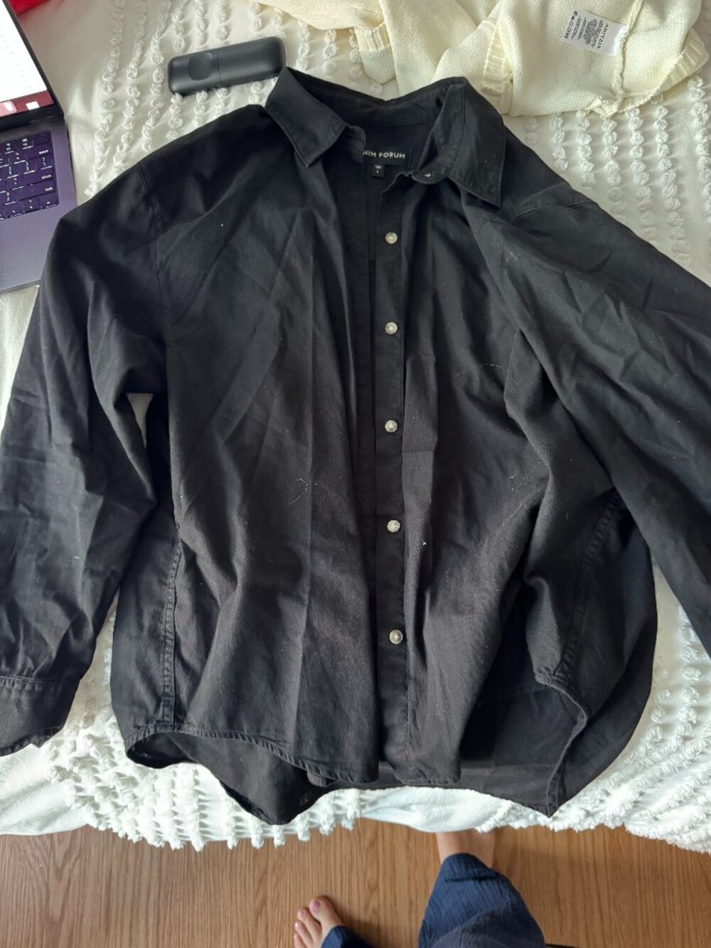 Black Denim Forum Oversized Dress Shirt
